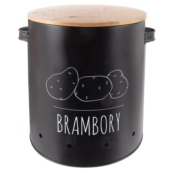 Dóza plech/bambus pr. 22,5 cm Brambory BLACK CZ