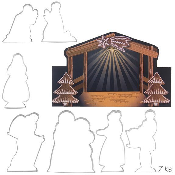 Vykrajovačka nerez Betlém sada 7 ks+pap. jesličky