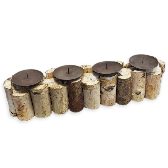 Svícen dřevo 43cm natural