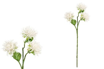 Chryzantéma, barva bílá ojíněná. Květina umělá KUC2552