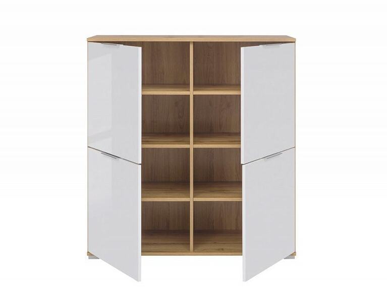 Komoda ZELE KOM4D dub wotan/bílý lesk