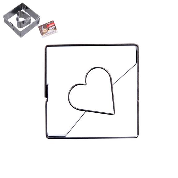 Vykrajovačka nerez/střed čtverec srdíčko