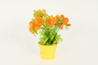 Anemonie umělá v obalu - oranžová květina