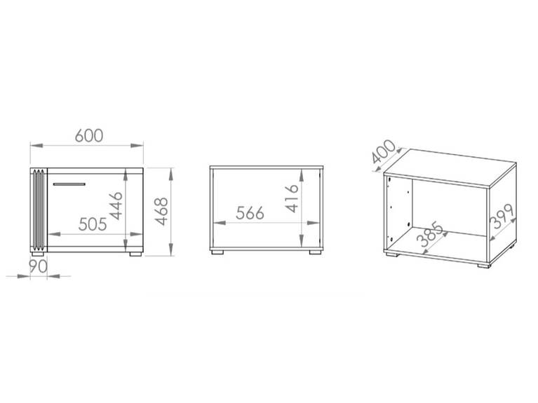 ADA 08 komoda, dub castello/bílá lesk