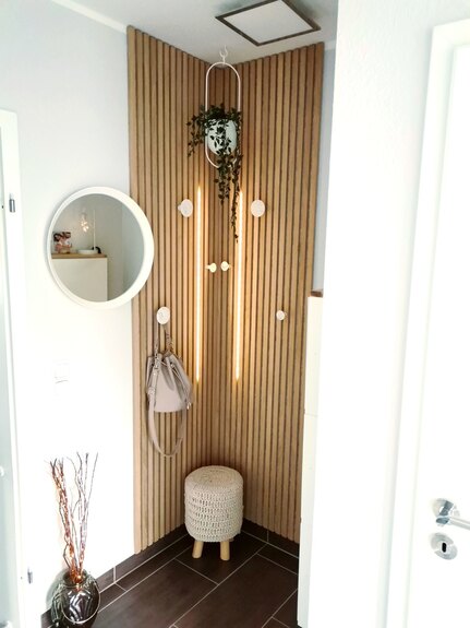 Dekorační obkladový SLAT panel akustic 27-14 Dub Olej MDF černá