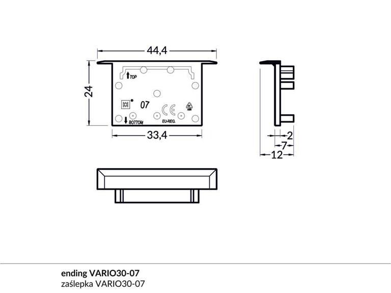 Koncovka WIRELI VARIO30-07 stříbrná, pár