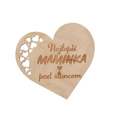 Podtácek dřevo NEJLEPŠÍ MAMINKA 12x11 cm 1 ks
