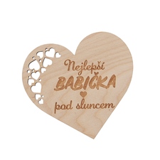 Podtácek dřevo NEJLEPŠÍ BABIČKA 12x11 cm 1 ks