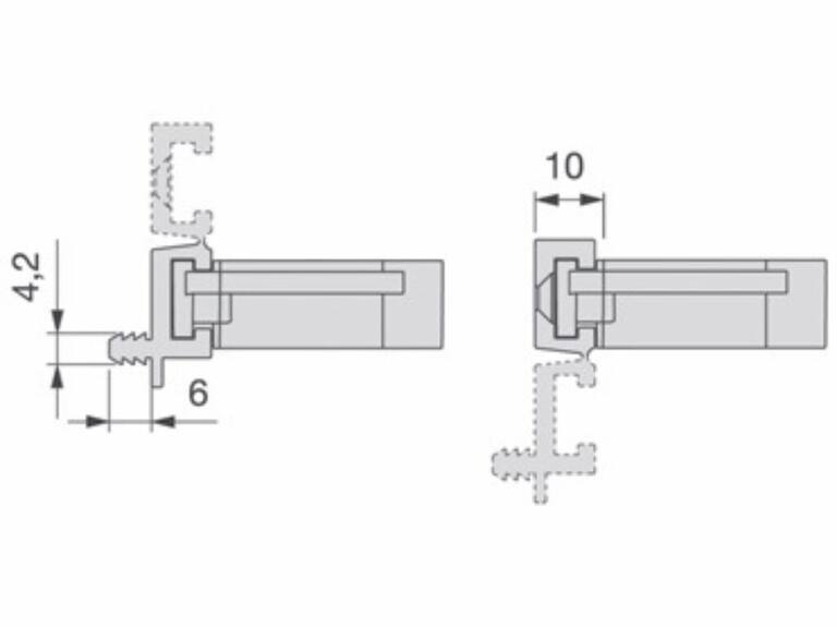 Klip nohy na dřevěný sokl, černý plast
