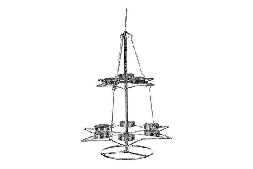 Kovový svícen ve tvaru stromku UM0241-SIL