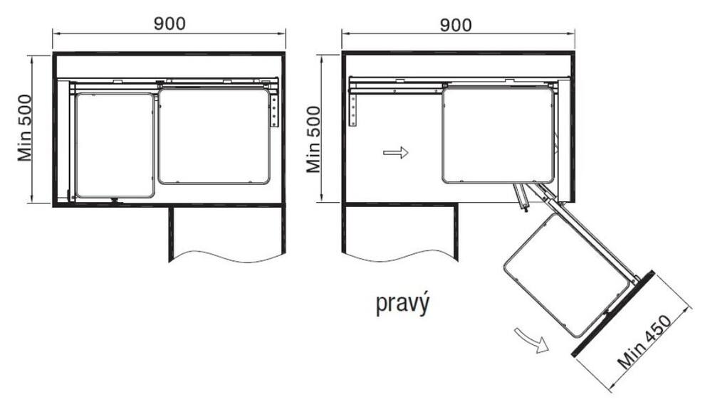 Slepý roh s tlumeným dovřením