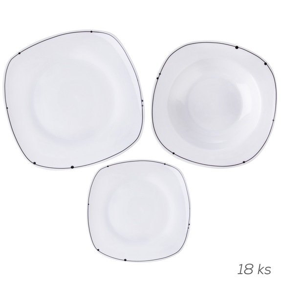Sada jídelní porc. linka hranatá 18 ks