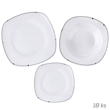Sada jídelní porc. linka hranatá 18 ks