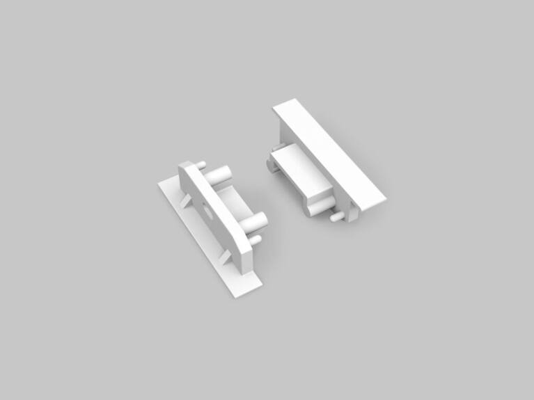 Koncovka WIRELI GROOVE14 bílá hranatá s otvorem, pár