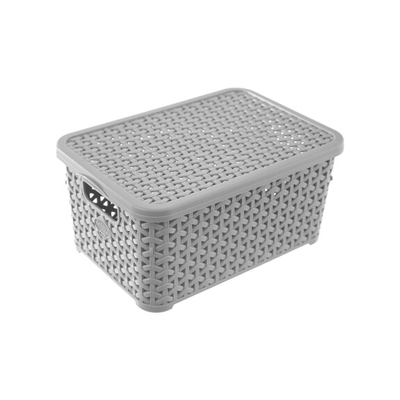 Box UH RATAN+víko Hobby 6 l šedá