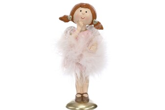 Holčička s péřovou sukýnkou ALA502, polyresin