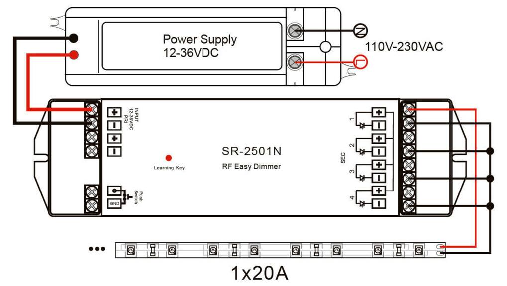 Ovladač spínač plochý jednozónový inteligentní na stěnu