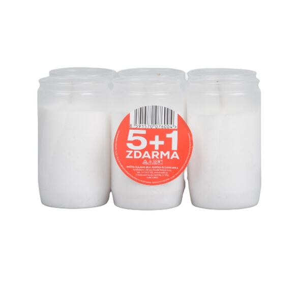 Svíčka olejová 5+1 ZDARMA, bílá 6 x 100g