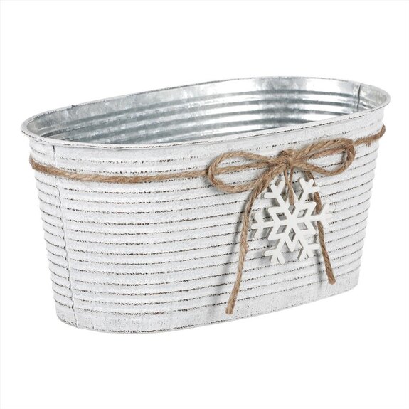 Obal kovový-truhlík, s dřevěnou vločkou AB2168