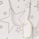 Taška papír dárková hvězda 31x12x26 cm bílá