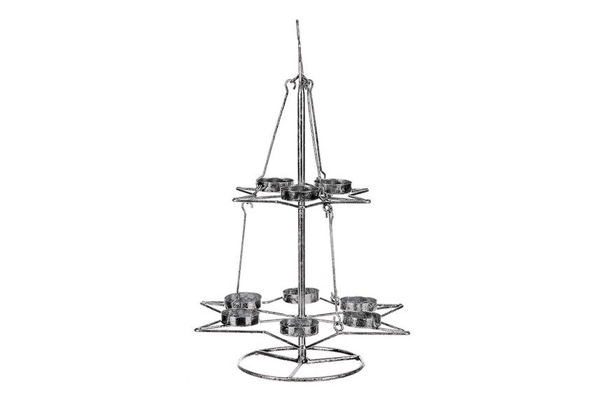 Kovový svícen ve tvaru stromku UM0241-SIL