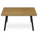 Stůl jídelní 140x80 cm, MDF deska, Melamine dekor dub, kov, černý lak