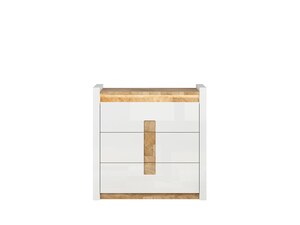 Komoda ALAMEDA KOM3S bílý lesk/dub westminster