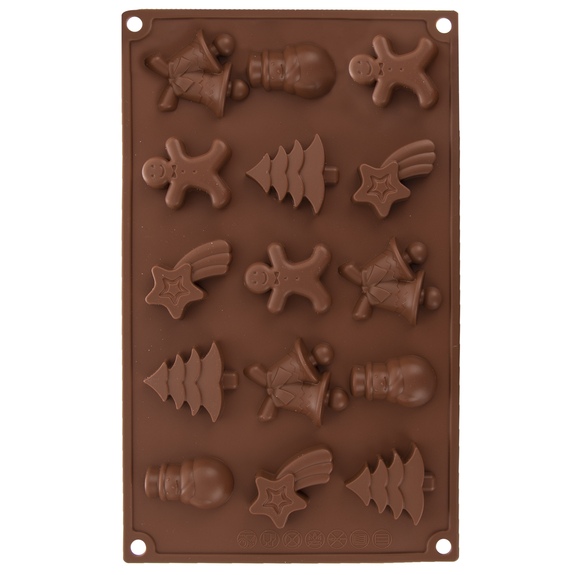 Forma silikon Vánoce 15 hnědá