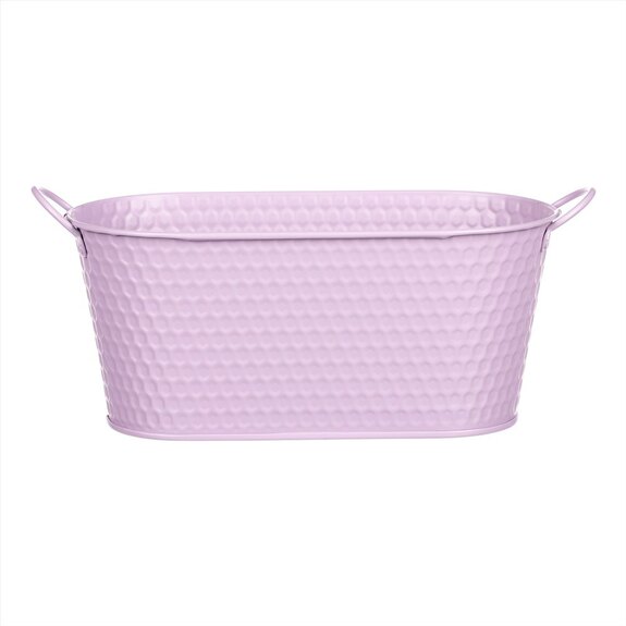 Obal kovový - truhlík,  ve světle fialové barvě.