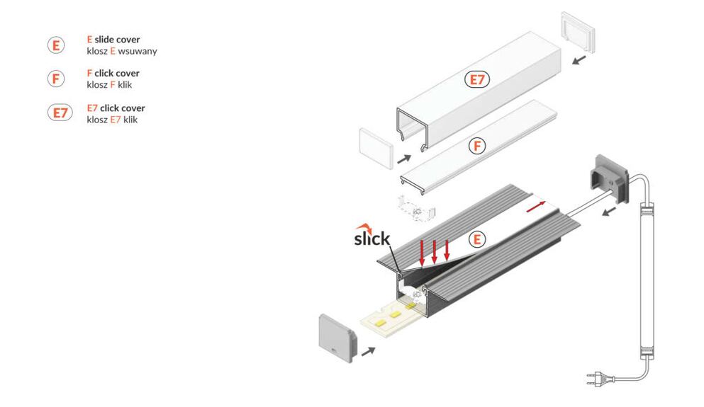 Profil WIRELI LINEA-IN20 TRIMLESS EF stříbrný elox, 2m (metráž)