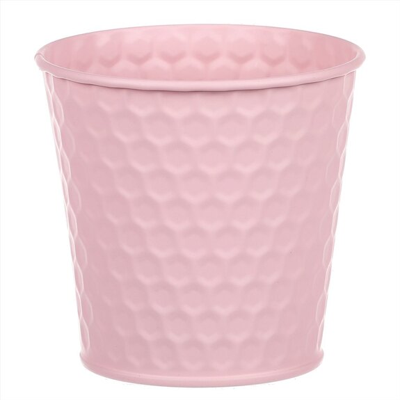 Obal kovový v růžové barvě.