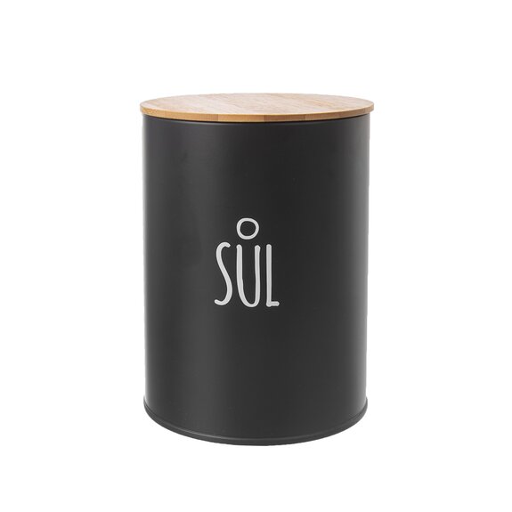 Dóza plech/bambus pr. 11 cm Sůl BLACK CZ