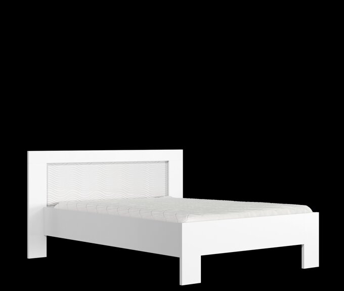 SNOW postel 140 bílá lesk / rifflled korpus bez roštu ( P8WWS514)  (MM)****POSLEDNÍ KUS