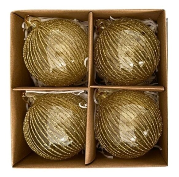 Koule sklo 4ks/8cm zlatá