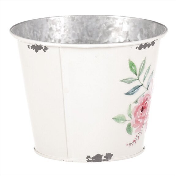 Kovový obal na květiny, design s růžemi OK6384-S