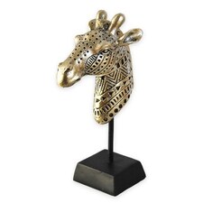 Žirafa polyresin 23cm zlatá