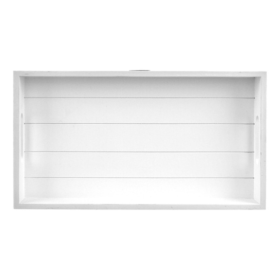 Tác lisované dřevo servírovací 48x30 cm bílá