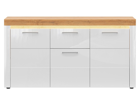 HORTON KOM3D1S bílý lesk/dub zlatý grandson