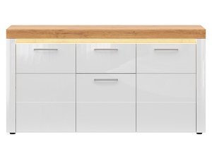 HORTON KOM3D1S bílý lesk/dub zlatý grandson