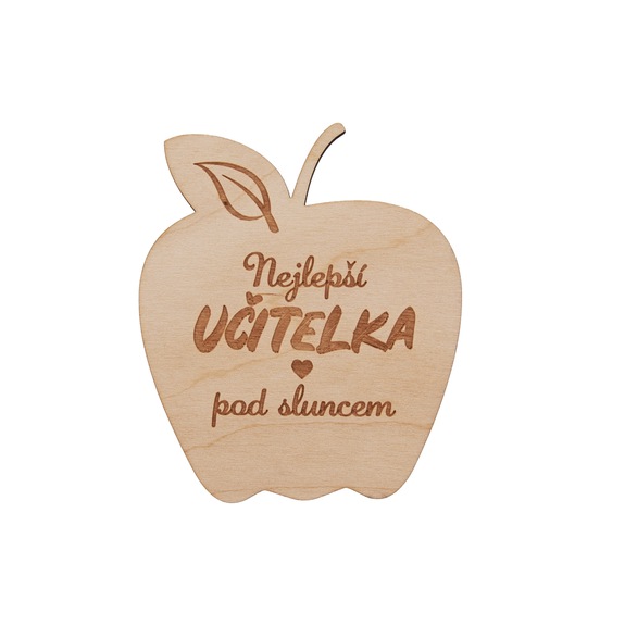 Podtácek dřevo NEJLEPŠÍ UČITELKA 10x12 cm 1 ks