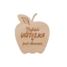 Podtácek dřevo NEJLEPŠÍ UČITELKA 10x12 cm 1 ks