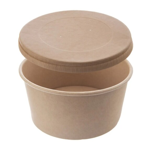 Miska papír/PE NATURE+víko pr. 14,5 cm 5 ks