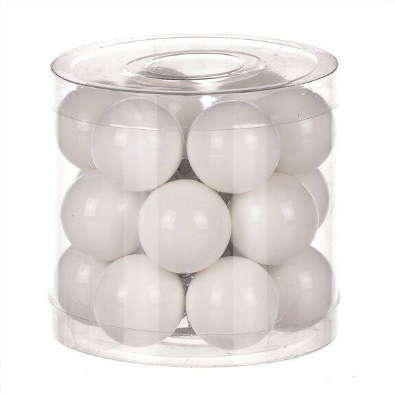 Ozdoby skleněné, barva bílá, pr.3 cm,