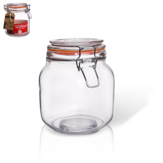 Dóza sklo/kov klip patent Bela 1 l