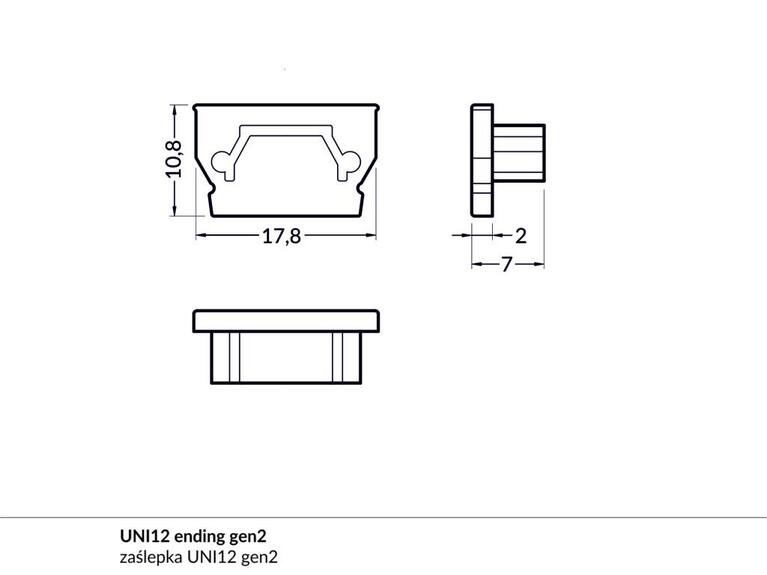 Koncovka WIRELI UNI12 černá, pár