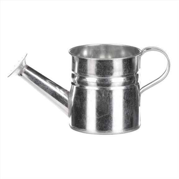 Obal na květiny - konev, zinkový, stříbrná barva.