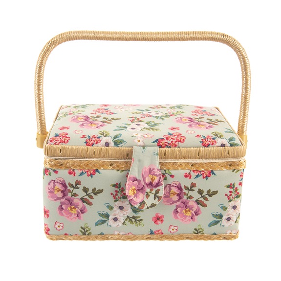 Kazeta na šití dřevo/polyester 24x18x13 cm KVĚT