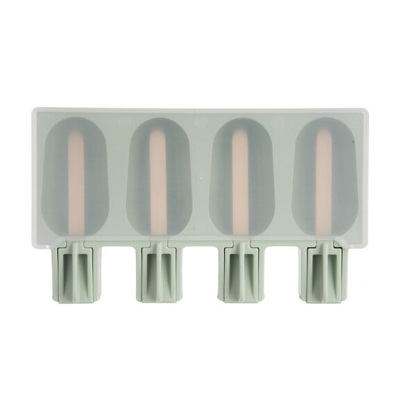 Forma silikon/PP víko na nepeč. nanuky 4+dřev. tyčky zelená