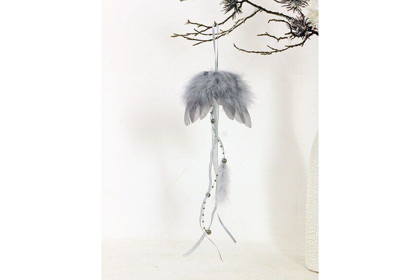 Andělská křídla z peří AK6102-GREY, barva šedá