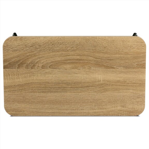 Skládací stolek na notebook, dekor dub, černý kov